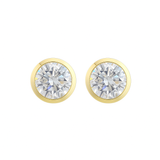 LUNARA Round Martini Diamond Stud Earrings | 3.01 cts | 14K Yellow Gold