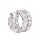ESME Oval Diamond Huggie Earrings | 3.14 cts | 14K White Gold