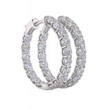 AUDREY Round Diamond Hoop Earrings | 3.16 cts | 14K White Gold