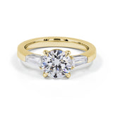 VICTORIA Round Diamond 3-Stone Ring | 2.6 cts | 14K Yellow Gold