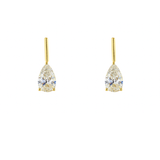 CLARA Pear Diamond Drop Earrings | 1.68 cts | 14K Yellow Gold
