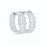 MARIVELLE Radiant Diamond Huggie Earrings | 4.88 cts | 14K White Gold