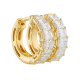 VELOURA Emerald Diamond Huggie Earrings | 2.06 cts | 14K Yellow Gold