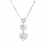 ALIRA Heart Cascading Solitaire Diamond Pendant | 3.01 cts | 14K White Gold