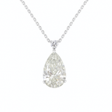 CELESTINE Pear Solitaire Diamond Pendant | 3.4 cts | 14K White Gold