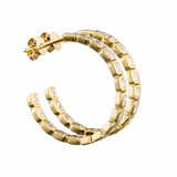CLEO Asscher Diamond C-Hoop Earrings | 4.06 cts | 14K Yellow Gold