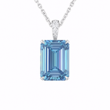 ALOUETTE Emerald Solitarie Diamond Pendant | 3.4 cts | 14K White Gold