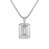 VERA Emerald Solitaire Pendant | 3.52 cts | 14K White Gold