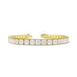 AURELISSE Asscher Diamond Tennis Bracelet | 13.77 cts | 14K Yellow Gold