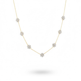 BLOOM Round Diamond Station Necklace | 4.98 cts | 18K Yellow Gold
