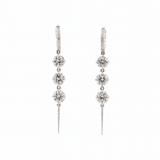 LUMINARA Round Diamond Drop Earrings | 6.19 cts | 14K White Gold