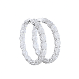 ELARA Oval Diamond Hoop Earrings | 5.61 - 11.68 cts | 14K White Gold