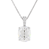 ISADORA  Antique Cushion Solitaire Diamond Pendant | 3.11 cts | 14K White Gold