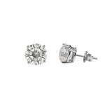 ORAVIE Round Martini Diamond Stud Earrings | 10.01 cts | 14K White Gold