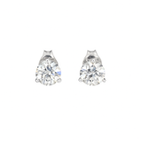 MARTINAE Round Martini Diamond Stud Earrings | 3 cts | 18K White Gold