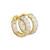 LUXOR Radiant Diamond Huggie Earrings | 6.68 cts | 14K Yellow Gold