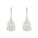 AETHEL Pear Diamond Drop Earrings | 3.11 cts | 14K Yellow Gold