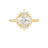 AVIONNE Oval Diamond Halo Ring | 2.28 cts | 14K Yellow Gold