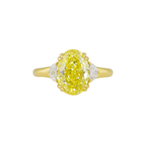 CAROLINE Oval Diamond 3-Stone Ring | 3.32 cts | 14K Yellow Gold