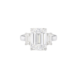 ALEXANDRA Emerald Diamond 3-Stone Ring | 3.85 cts | Platinum