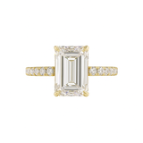 IVY Emerald Diamond Hidden Halo Ring | 4.86 cts | 18K Yellow Gold