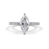 VELIANNE Marquise Diamond Hidden Halo Ring | 4.04 cts | 14K White Gold