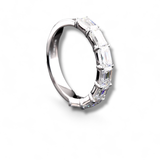 CLAIRE Emerald Cut Diamond Half Eternity Band | 2 ct | 14K White Gold