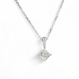 ZARIA Princes Cut Diamond Pendant | 2.83 cts | 14K White Gold