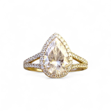 SERAPH Pear Diamond Solitaire on a Split Shank band | 2.09 cts | 14K White Gold.