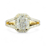 SOLSTICE Radiant Diamond Split Shank Ring | 2 cts | 14K Yellow Gold