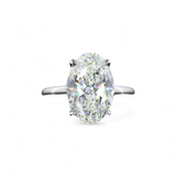ELVARINE Oval Diamond Hidden Halo Ring | 6.35 cts | 14K White Gold