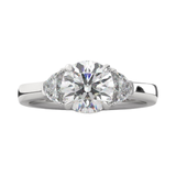 ELENARA Round Diamond 3-Stone Ring | 3.86 cts | 14K White Gold