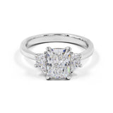 STERLING Radiant Diamond Three-Stone Ring | 3.86 cts | Platinum