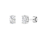 NOVA Oval Diamond Solitaire Stud Earrings | 2.08 cts | 18K White Gold