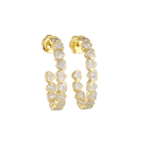 SELENE C-Hoop Diamond Earrings | 4.28 cts | 14K Yellow Gold