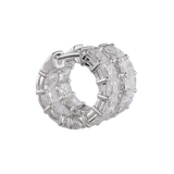 AMELIE Emerald Diamond Huggie Earrings | 5.22 cts | 14K White Gold