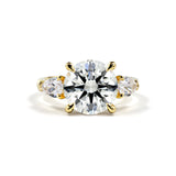 ANGELINE Round Diamond 3-Stone Ring | 4.83 cts | 14K Yellow Gold