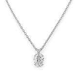 SOLAYNE Oval Solitaire Pendant | 3.15 cts | 14K White Gold