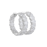 LUMIERE Oval Diamond Huggie Earrings | 5.16 cts | 18K White Gold