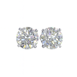 SOLARA Round Diamond Stud Earrings | 4.7 cts | 14K White Gold