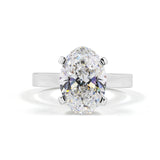 OPHELIA Oval Solitaire Ring | 4.06 cts | 14K White Gold