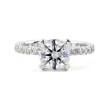 CELIANNE Round Diamond Hidden Halo Ring | 9.21 cts | 14K White Gold