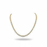 FIRE  Round Brilliant Diamond Riviera Necklace | 19.2 cts | 14K Yellow Gold