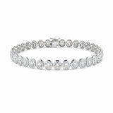 UNDULATE Oval Diamond Tennis Bracelet | 10.74 cts | 14K White Gold