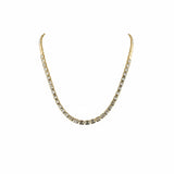 WINDSOR Emerald Diamond Tennis Necklace | 9.85 cts | 14K Yellow Gold