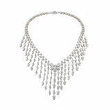 VELESSIA Pear Cascade Necklace | 40.78 cts | 14K White Gold