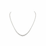 SERELINA Round Riviera Necklace | 10.02 cts | 14K White Gold