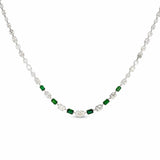 SOPHIA Emerald Baguettes Diamond Necklace | 18.72 cts | 14K White Gold