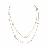 LACE Floral Diamond Double Strand Station Necklace | 7.48 cts | 14K Yellow Gold