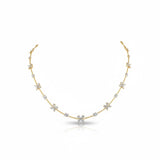 FLUTTER Mixed Shape Diamond Station Necklace | 5.14 cts | 14K Yellow Gold
